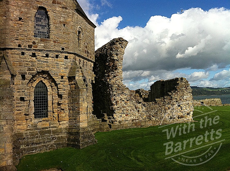 Inchcolm Abbey ruins and clouds