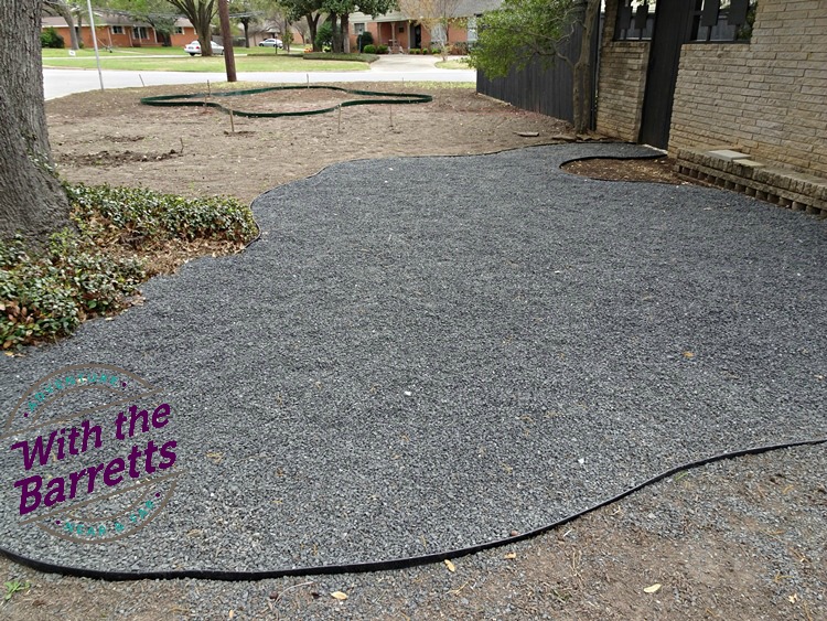 Crushed gravel sitting area