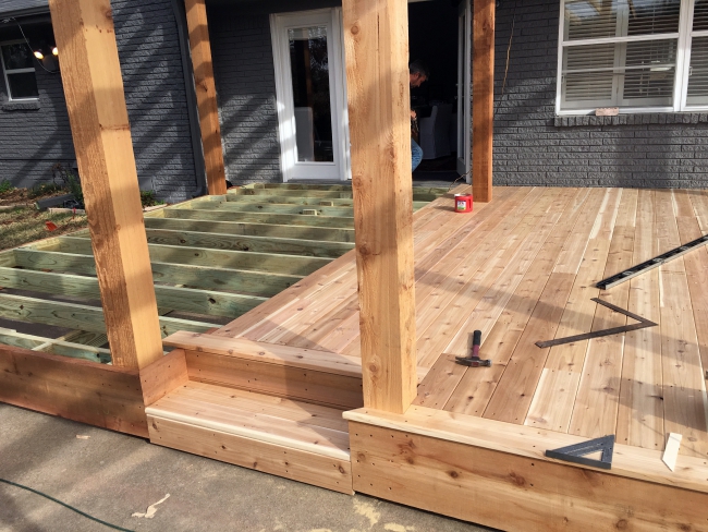 Half completed decking